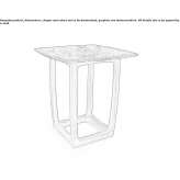 Square dining table with marble top and solid wood top Dalekoye