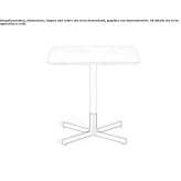 Calacatta Oro Square Marble Table with 4 Star Base Burlats