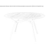 Round table made of steel and wood Jandrain