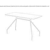Rectangular painted metal table Osinovo