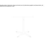 Square table with 4-star base Frassino