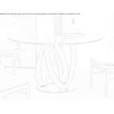 Round table made of solid wood and crystal top Acos