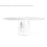 Round, reconstructed marble table with Lazy Susan Diavatos