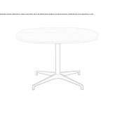 Oval table with 4-star base Gedling