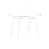 Round wooden table Douvrin