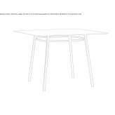Square steel table Douvrin