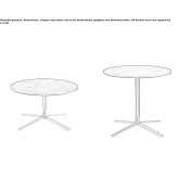 Round, multi-layered wooden table with a 4-star base Lathbury