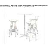 High table in melamine with a 4-star base Borsice