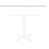 Square table with 4-star base Farso