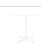 Square table with 4-star base Farso