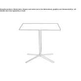 Square table with 4-star base Lathbury