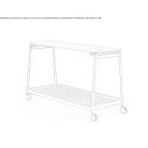 High table on wheels Crone