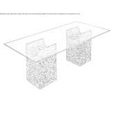 Prostokątny szklany stół z podstawą iQ Surface Cerami