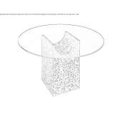 Okrągły szklany stół z podstawą iQ Surface Cerami