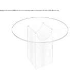 Round table made of wood and glass Cerami