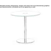 Round table made of glass and steel Letcani