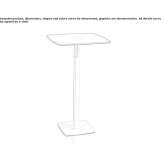Square high table made of glass and steel Rhinow