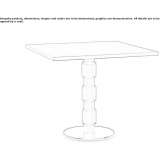 Square table in solid wood and metal Voltido