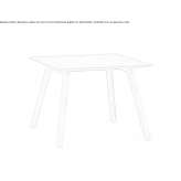 Square table made of solid wood Mairano
