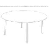 Folding round steel table Urdoma