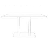 Rectangular table made of HPL with a cast iron base Wenonah