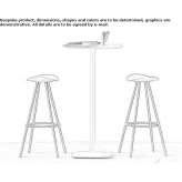 Square high table with a steel base and HPL top Rasdorf