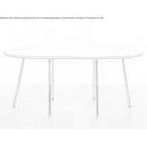 Oval wood veneer and metal table Barahona