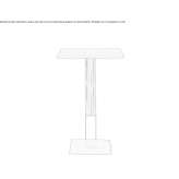 Square table made of steel and wood Chepy
