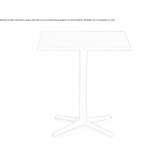 Square metal high table with 4-star base Selimiye