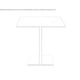 Square table made of HPL with a 4-star base Podivin