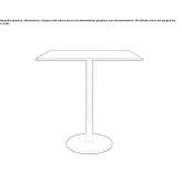 Square table made of painted metal and HPL top Gangi