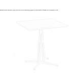 Square table made of epoxy painted steel with a 4-star base Voicesti