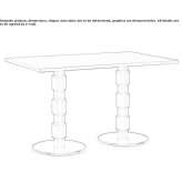 Rectangular table made of solid wood and metal Voltido