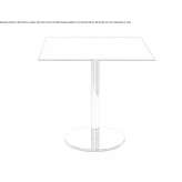 Square table made of HPL with a 4-star base Podivin