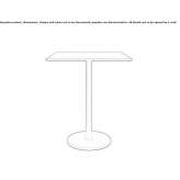 Square table made of painted metal and HPL top Gangi