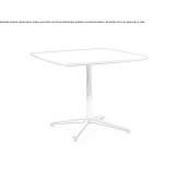 Steel and wood table with 4-star base Roxton