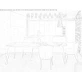 Metal dining table with a marble top Givisiez