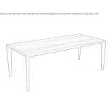 Rectangular table made of wooden veneer Seben