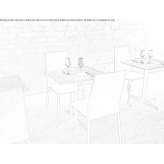 Square table with 4-star base Dussen
