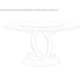 Wood veneer and marble table with Lazy Susan Ketchum