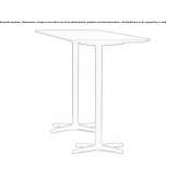 Rectangular high table made of wooden veneer Holod