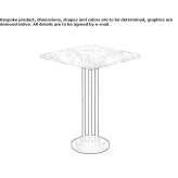 Square marble contract table Newville