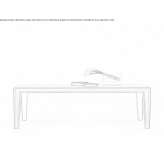 Rectangular wooden table with leather details Hochfeld