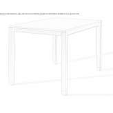 Square table made of steel and wood Waverley