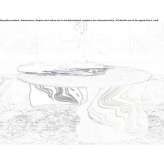 Table made of glass and stainless steel Sibari