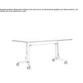 Folding rectangular table on wheels Yagoona