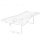Table with Suar wood top and steel frame Bremes