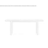 Rectangular oak table with steel legs Nassogne
