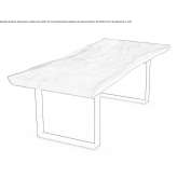 Table with Suar wood top and steel frame Cloquet