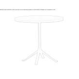 Round table made of solid wood with a 4-star base Fraviano